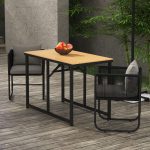 Set da Giardino 3 Pezzi in Rattan con 2 Sedie 50x51.5x67 cm e Tavolo 110x60x75 cm in Legno Composito - immagine 2