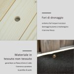 Letto per Orto Rialzato in Legno con Rotelle e Ripiano Inferiore, 118x55x83cm, Legno Naturale - immagine 7