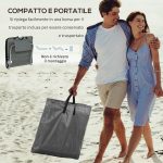 Set 2 Lettini Spiaggia Pieghevoli con Schienale Regolabile a 5 Livelli e Borsa, Grigio - immagine 5