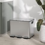 Bidone Immondizia a 3 Sezioni da 20L con Chiusura Silenziosa, in Acciaio Inox e PP, 61.9x36.6x56.7 cm - immagine 2