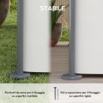  Gazebo da Giardino 3x4 m con Tende Rimovibili, Doppio Tetto e Struttura in Metallo, Crema - immagine 7