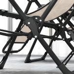 Set 2 Sedie Sdraio a Gravità Zero Pieghevoli con Schienale Regolabile e Tavolino, Beige - immagine 9