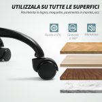 Sedia da Ufficio Ergonomica con Schienale Alto, Altezza Regolabile e Dondolo, Grigio - immagine 7