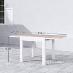 Tavolo da Pranzo da Giardino Allungabile 80-160 cm per 4-6 Posti, Bianco - immagine 3