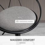 Set 2 Sgabelli Bar con Schienale e Poggiapiedi, Altezza Regolabile e Seduta Imbottita, Grigio - immagine 7