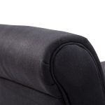 Panca Fondo Letto Imbottita con Braccioli Arrotolati, 102x35x51cm, Nero - immagine 9