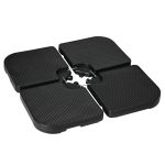 Basamento per Ombrellone set 4 Pezzi Impilabili con Maniglie Integrate, in HDPE, 99.7x99.7x8.3 cm, Nero