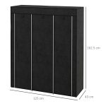 Guardaroba in Tessuto Armadio Salvaspazio 8 Ripiani 125x43x162.5cm Nero - immagine 3
