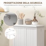 Armadio da Cucina con 5 Ripiani Centrali e 2 Ripiani Laterali a 6 Livelli, in MDF, 60x30x104 cm, Bianco - immagine 8