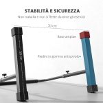Set 2 Barre per Dip Regolabile su 4 Altezze con Maniglie Antiscivolo in Acciaio, 70x50x80-105 cm, Nero - immagine 5