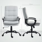 Sedia da Ufficio Ergonomica con Schienale Alto, Altezza Regolabile e Dondolo, Grigio - immagine 3