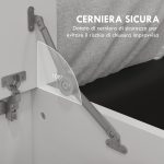 Panca Contenitore Multiuso in Legno per Camera e Ingresso, 80x40x40 cm, Bianco - immagine 5