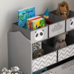 Scaffale Portagiochi per Bambini con 6 Contenitori Rimovibili in Tessuto, 63x30x66cm, Grigio - immagine 8