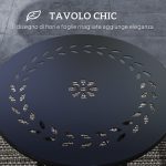 Tavolino da Giardino con Intagli a Fiori e Foglie, Tavolo da Esterno e Interno, Ø40x50 cm, Nero - immagine 4