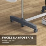 Stendino Verticale con 4 Ripiani Regolabili, in Acciaio e Plastica, 142x55x172 cm, Grigio e Argento - immagine 7