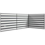 Paravento da Spiaggia Pieghevole Frangivista in Poliestere con Barre in Acciaio, 540x150 cm, Grigio