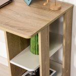 Scrivania Moderna in Legno con Scaffale a 3 Ripiani, 100x44x74cm, Bianco e Quercia - immagine 9