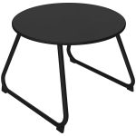 Tavolino da Esterni Ø48x37 cm in Metallo Nero con Piedini Regolabili