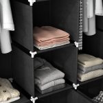 Armadio in Tessuto Guardaroba Pieghevole Salvaspazio 125x43x162.5cm Nero - immagine 8
