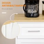 Credenza Moderna  a 3 Cassetti e 3 Ante in MDF e Truciolato con Ripiano Regolabile, 101x39x82 cm, Bianco - immagine 6