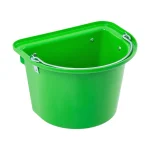 Secchio per mangime per cavalli con staffa per fissaggio e maniglia, verde, 12 litri