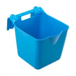 Secchio per l'alimentazione, con staffa di sospensione, forma quadrata, blu, 13 litri