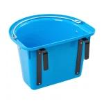 Secchio per mangime per cavalli con staffa per fissaggio e maniglia, blu, 12 litri
