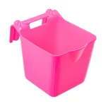 Secchio per l'alimentazione, con staffa di sospensione, forma quadrata, rosa, 13 litri