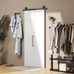 Porta Scorrevole a Libro Pieghevole a Portafoglio con Superficie Verniciabile, 90x210 cm, Bianco - immagine 9