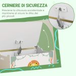 Baule Portagiochi con Coperchio per Bambini per Giocattoli e Vestiti, 60x37x39 cm, Verde - immagine 5