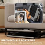 Letto per Cani Grandi Pieghevole con Tessuto a Rete da Interno ed Esterno, 107x61x20 cm, Grigio Chiaro - immagine 6