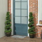 Set 2 Piante Finte Bosso a Spirale Anti-UV con Lavanda 115cm Verde e Blu - immagine 2