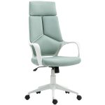 Sedia da Ufficio in Tessuto con Dondolo, Altezza Regolabile e Seduta Girevole, 63x63x117-127 cm, Verde