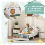 Letto per Bambini 3-8 Anni Basso in Legno con Spazio Contenitore e Sponde Laterali, 150x77x60 cm, Verde - immagine 5