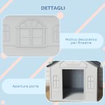 Casetta per Cani in PP Impermeabile con Tetto Inclinato e Porta di Ingresso, 84.2x98.2x82 cm, Grigio - immagine 6
