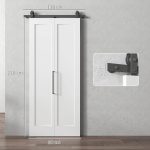 Porta Scorrevole a Libro Pieghevole a Portafoglio con Superficie Verniciabile, 90x210 cm, Bianco - immagine 3