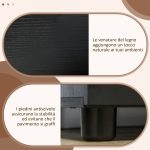 Mobile Ufficio Portadocumenti Multiuso con Serratura, 2 Ante e Mensola Interna, 80x40x80 cm, Nero - immagine 5