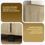 Mobile Ufficio Portadocumenti Multiuso con Serratura, 2 Ante e Mensola Interna, 80x40x80 cm, Rovere - immagine 5