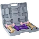 Set di Manubri Pesi Fitness da 9 kg con Impugnatura Antiscivolo e Valigetta, Multicolore