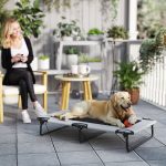 Letto per Cani Grandi Pieghevole con Tessuto a Rete da Interno ed Esterno, 107x61x20 cm, Grigio Chiaro - immagine 2
