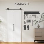Porta Scorrevole a Libro Pieghevole a Portafoglio con Superficie Verniciabile, 90x210 cm, Bianco - immagine 7