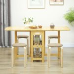 Set 4 Sgabelli Impilabili e Imbottiti con Rivestimento in Tessuto e Gambe in Legno, Cachi - immagine 7