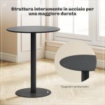 Tavolo da Cucina Rotondo per 2 Persone dal Design Moderno in Acciaio, Ø60x72 cm, Nero - immagine 5