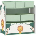 Scaffale Portagiochi Bambini Mobile Porta Giocattoli 3 Livelli, Verde