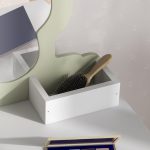 Set Toeletta per Bambina con Specchio Trucco e Sgabello Abbinato in Legno, Cassetto e Contenitori, Bianco - immagine 9