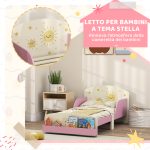 Letto per Bambini 3-8 Anni Basso in Legno con Spazio Contenitore e Sponde Laterali, 150x77x60 cm, Rosa - immagine 5