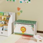 Baule Portagiochi con Coperchio per Bambini per Giocattoli e Vestiti, 60x37x39 cm, Verde - immagine 8