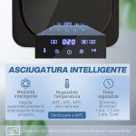 Asciugatrice ad Aria Carico 4kg con Timer e Programma Smart, in Acciaio Inox e ABS, 48x40x56 cm, Nero - immagine 4