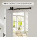 Porta Scorrevole a Libro Pieghevole a Portafoglio con Superficie Verniciabile, 90x210 cm, Bianco - immagine 5