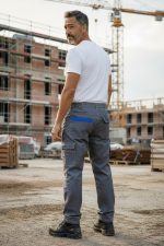 Pantalone da Lavoro Multitasche Grigio/Azz - immagine 3